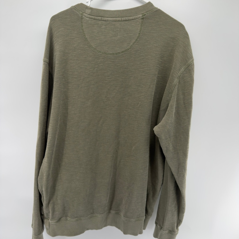 Scotch & Soda Amsterdam Mens XXL Olive Green‎ Slub Knit V-Stitch Sweatshirt - Picture 6 of 6